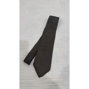 Vintage Lands' End green patterned silk classic men's tie 64" x 3.5"